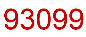 Number 93099 red image