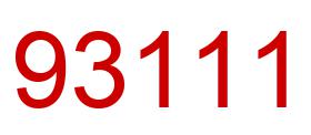 Number 93111 red image