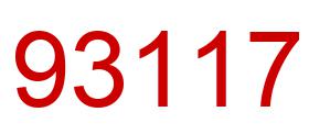 Number 93117 red image