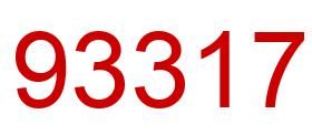Number 93317 red image