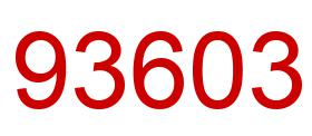 Number 93603 red image