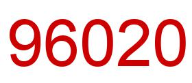Number 96020 red image