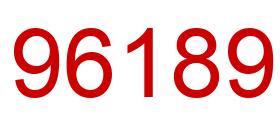 Number 96189 red image