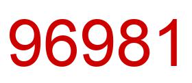 Number 96981 red image
