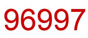 Number 96997 red image