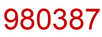 Number 980387 red image