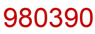 Number 980390 red image