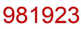 Number 981923 red image