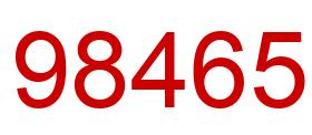 Número 98465 imagen rojo