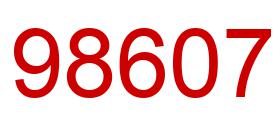 Number 98607 red image