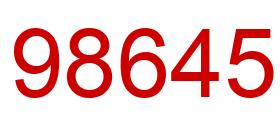 Number 98645 red image