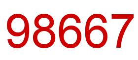 Number 98667 red image