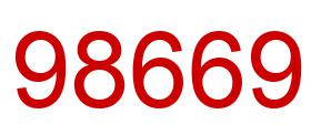 Number 98669 red image