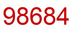 Number 98684 red image