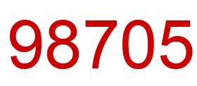 Number 98705 red image