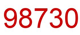 Número 98730 imagen rojo