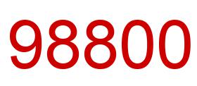 Number 98800 red image