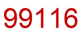 Number 99116 red image