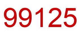 Number 99125 red image