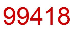 Number 99418 red image