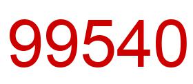 Number 99540 red image