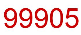 Number 99905 red image