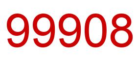 Number 99908 red image