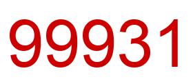 Number 99931 red image