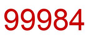 Number 99984 red image