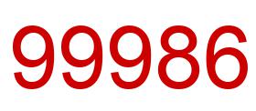 Number 99986 red image