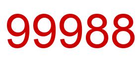 Number 99988 red image