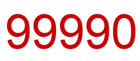 Number 99990 red image