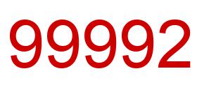Number 99992 red image