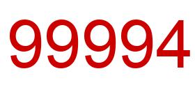Number 99994 red image