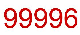 Number 99996 red image