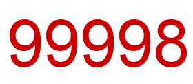 Number 99998 red image