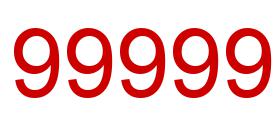 Number 99999 red image