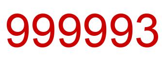 Número 999993 imagen rojo