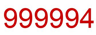 Número 999994 imagen rojo