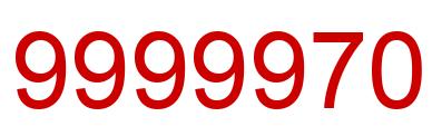Número 9999970 imagen rojo