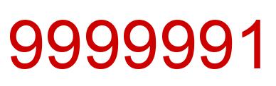 Número 9999991 imagen rojo