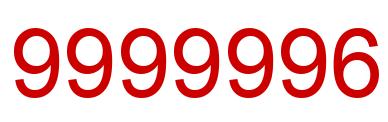 Número 9999996 imagen rojo