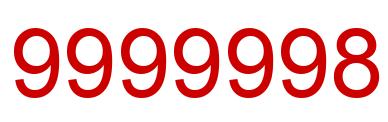 Número 9999998 imagen rojo