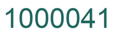 Number 1000041 green image