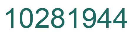 Number 10281944 green image