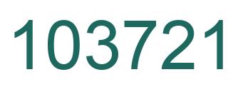 Number 103721 green image