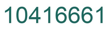 Number 10416661 green image