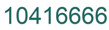 Number 10416666 green image