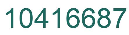 Number 10416687 green image