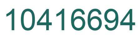 Number 10416694 green image